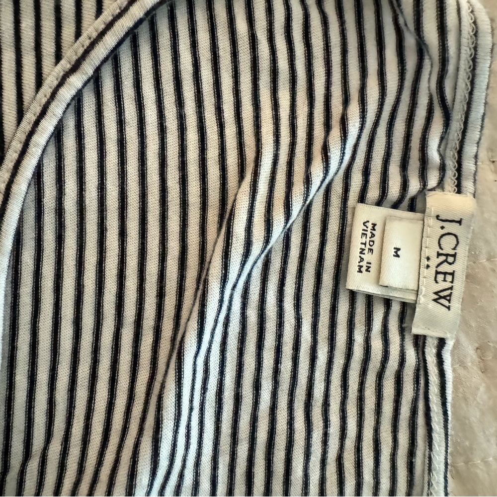 J Crew t shirt dress. Cap ruffle sleeves navy stripe